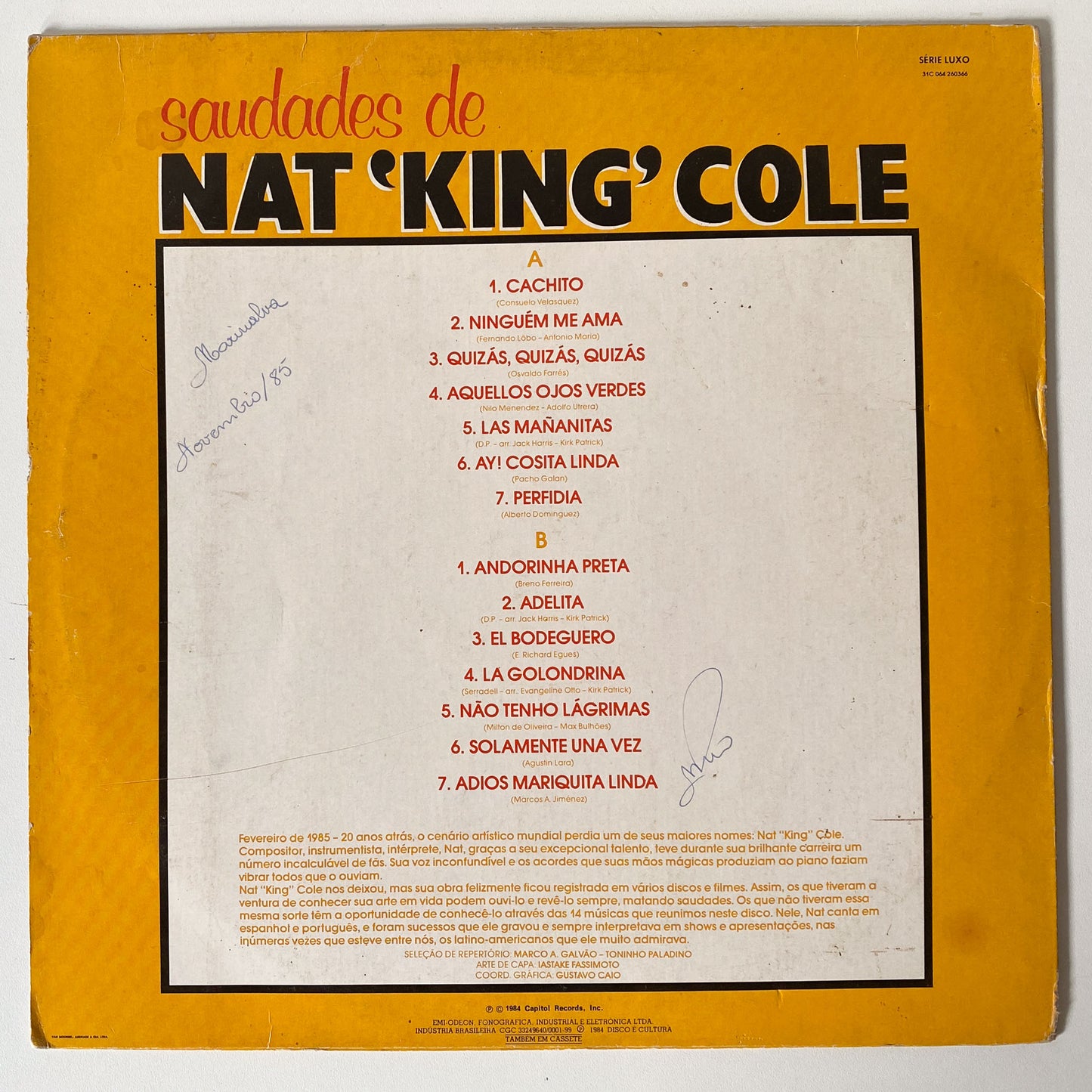 Nat King Cole - Saudades De Nat 'King' Cole (LP)