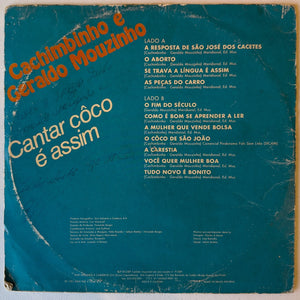 Geraldo Mouzinho E Cachimbinho - Cantar Côco É Assim (LP, Capa: VG Disco: VG+)