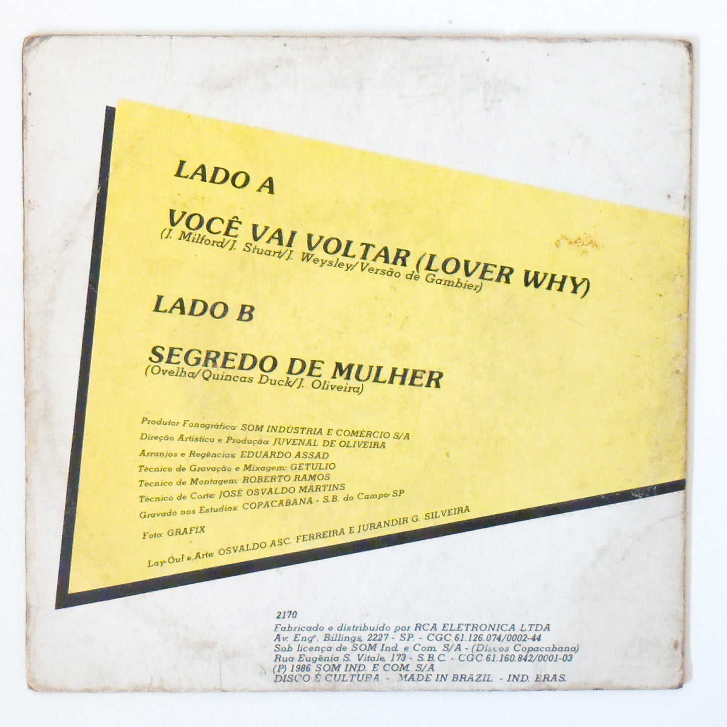 Ovelha - Você Vai Voltar (Lover Why) / Segredo De Mulher (Compacto)