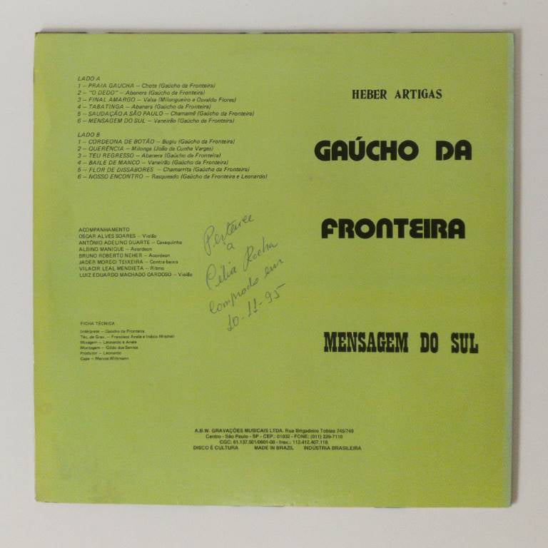 Gaúcho Da Fronteira - Mensagem Do Sul (LP)