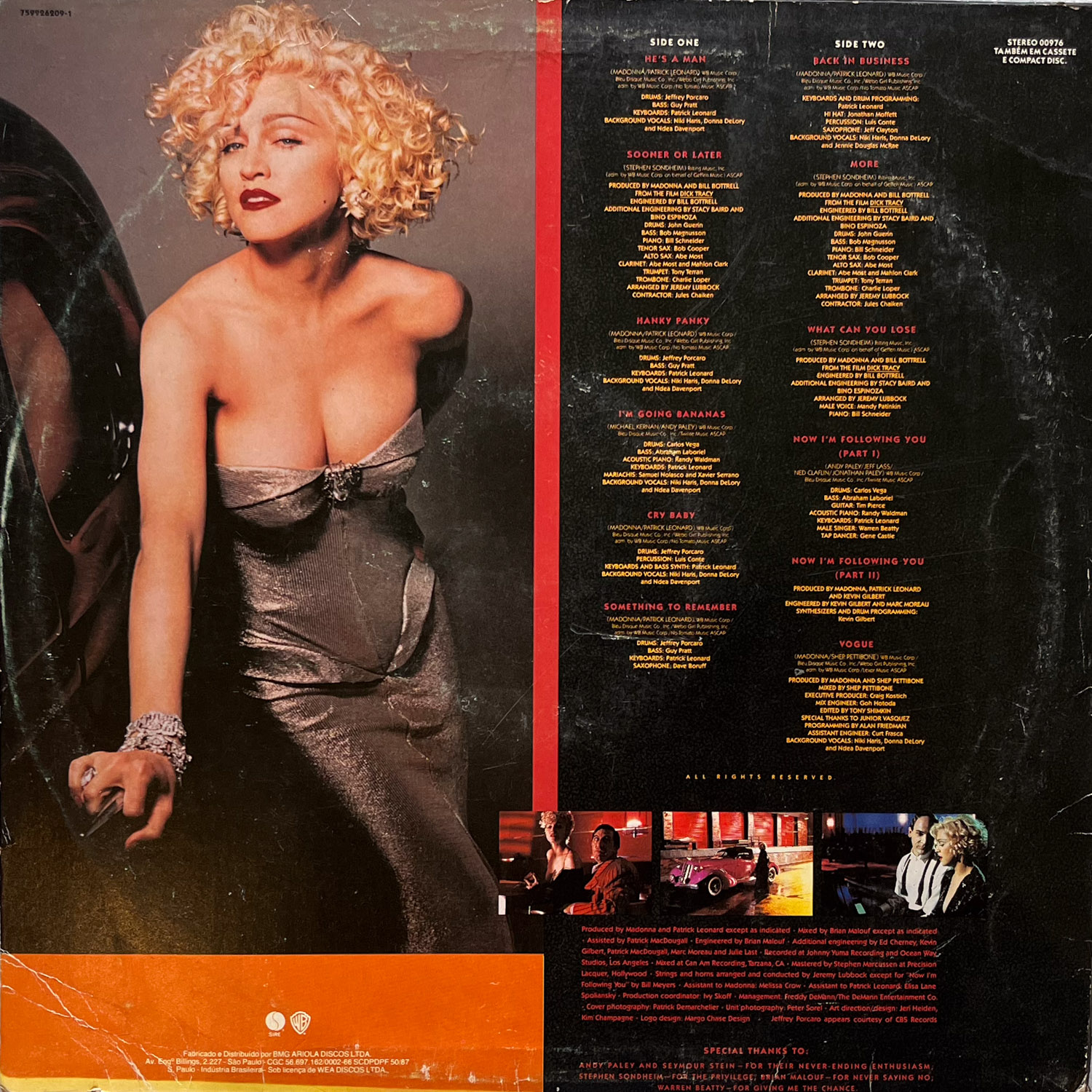 Madonna — I’m Breathless (Music From And Inspired By The Film Dick Tracy) - Imagem 2