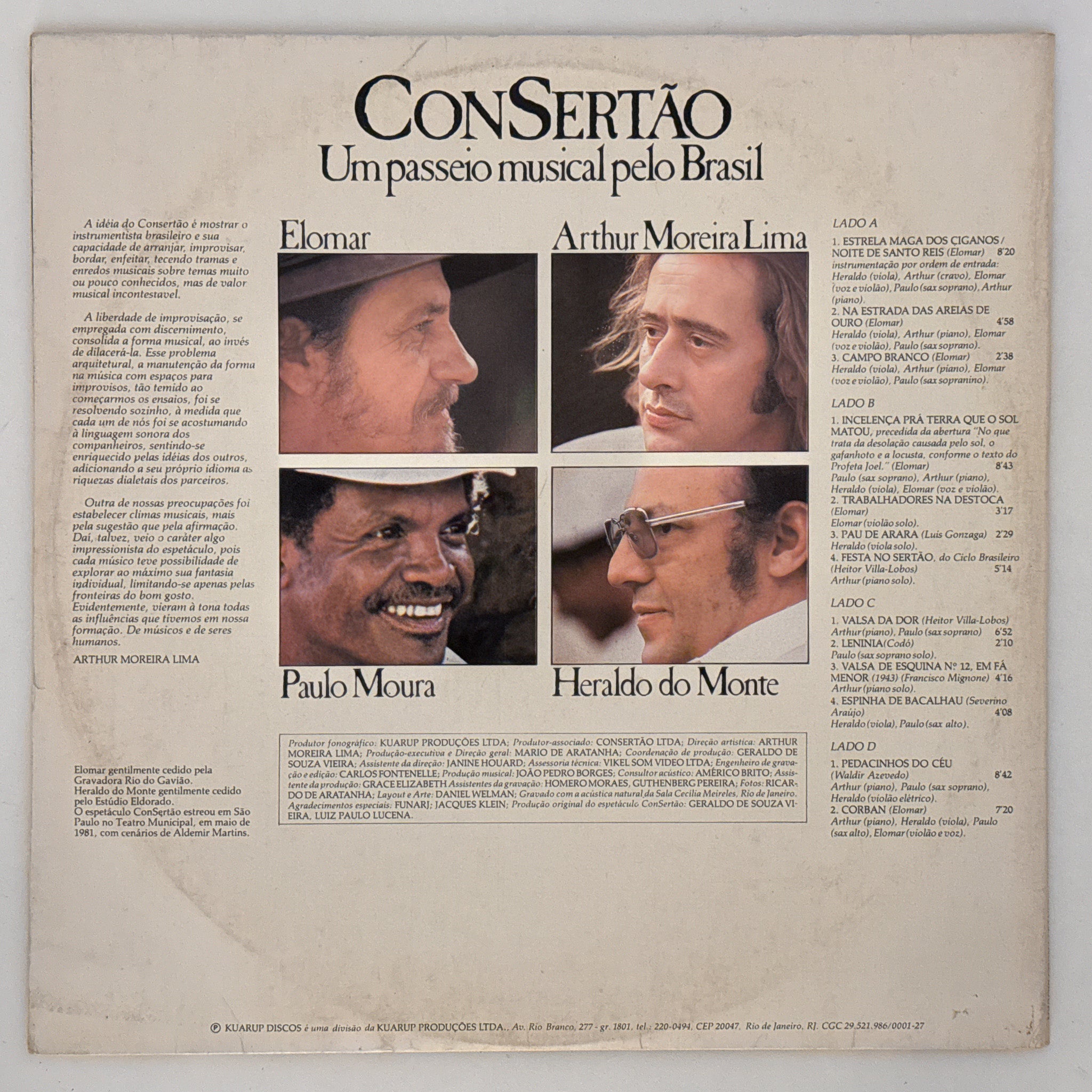 Elomar,Arthur Moreira Lima,Paulo Moura e Heraldo Do Monte — ConSertão (Um Passeio Musical Pelo Brasil) - Imagem 2