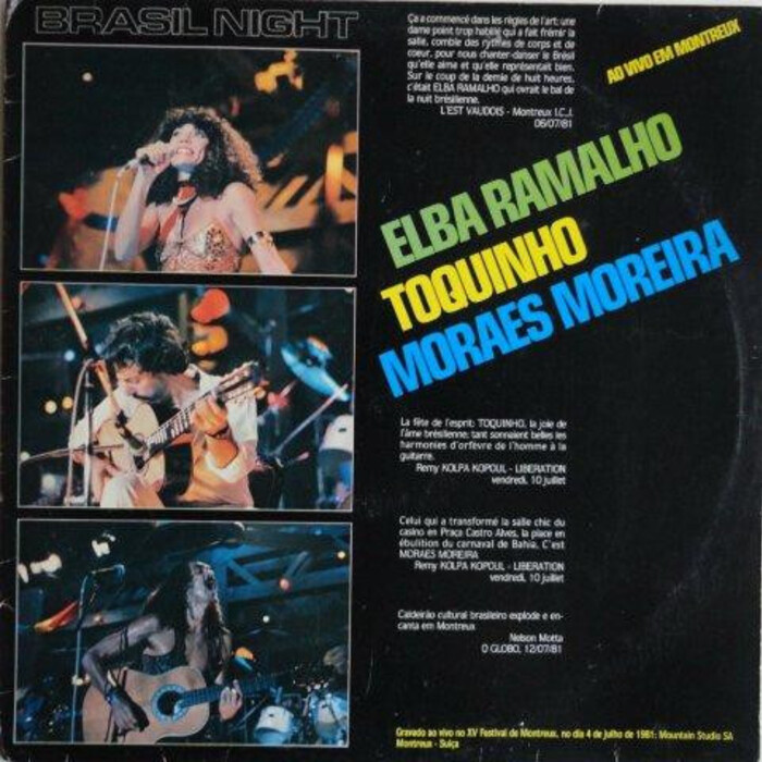 Elba Ramalho,Toquinho e Moraes Moreira — Brasil Night – Ao Vivo Em Montreux, capa do disco