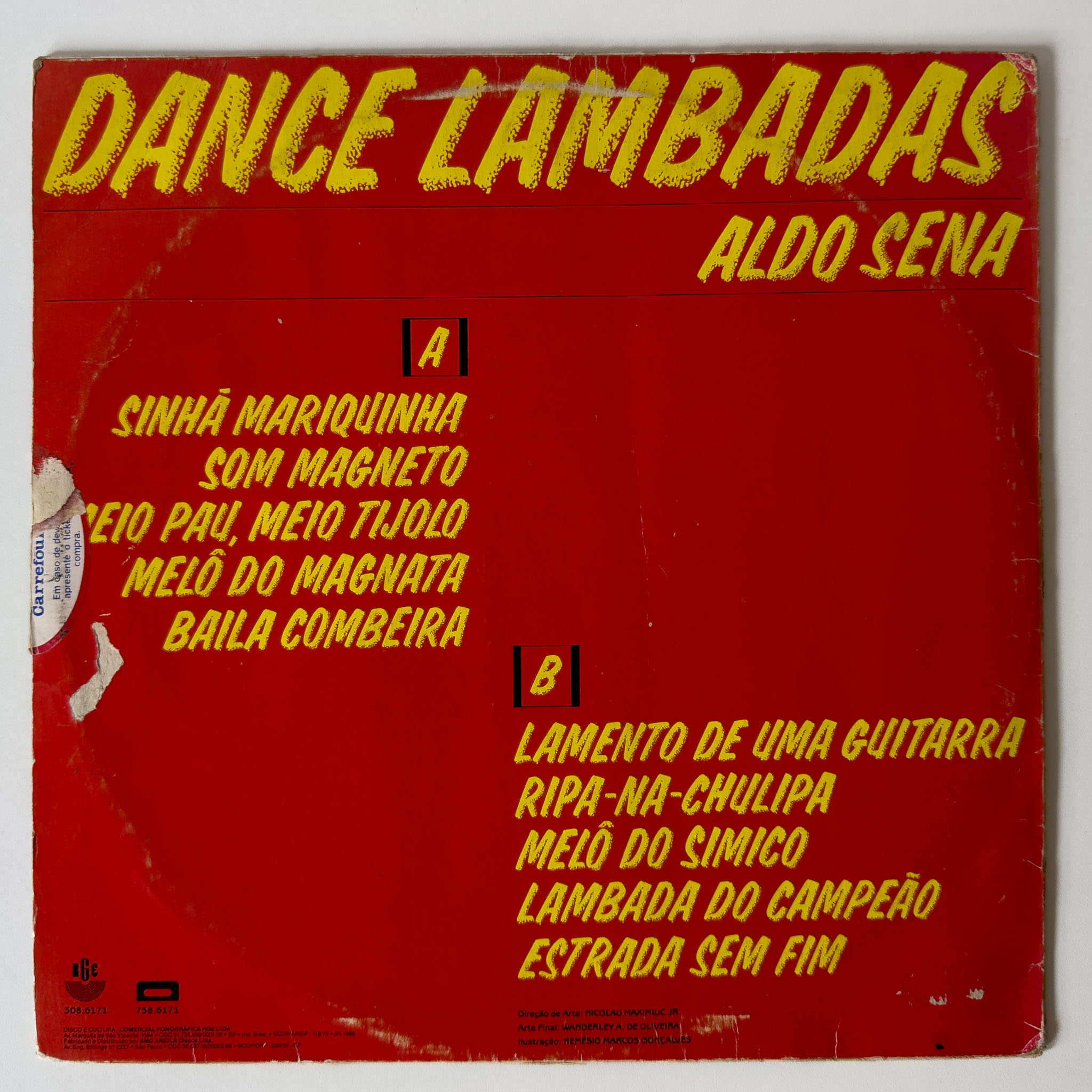 Aldo Sena - Dance Lambadas (LP, Capa: VG Disco: VG+) - Imagem 2