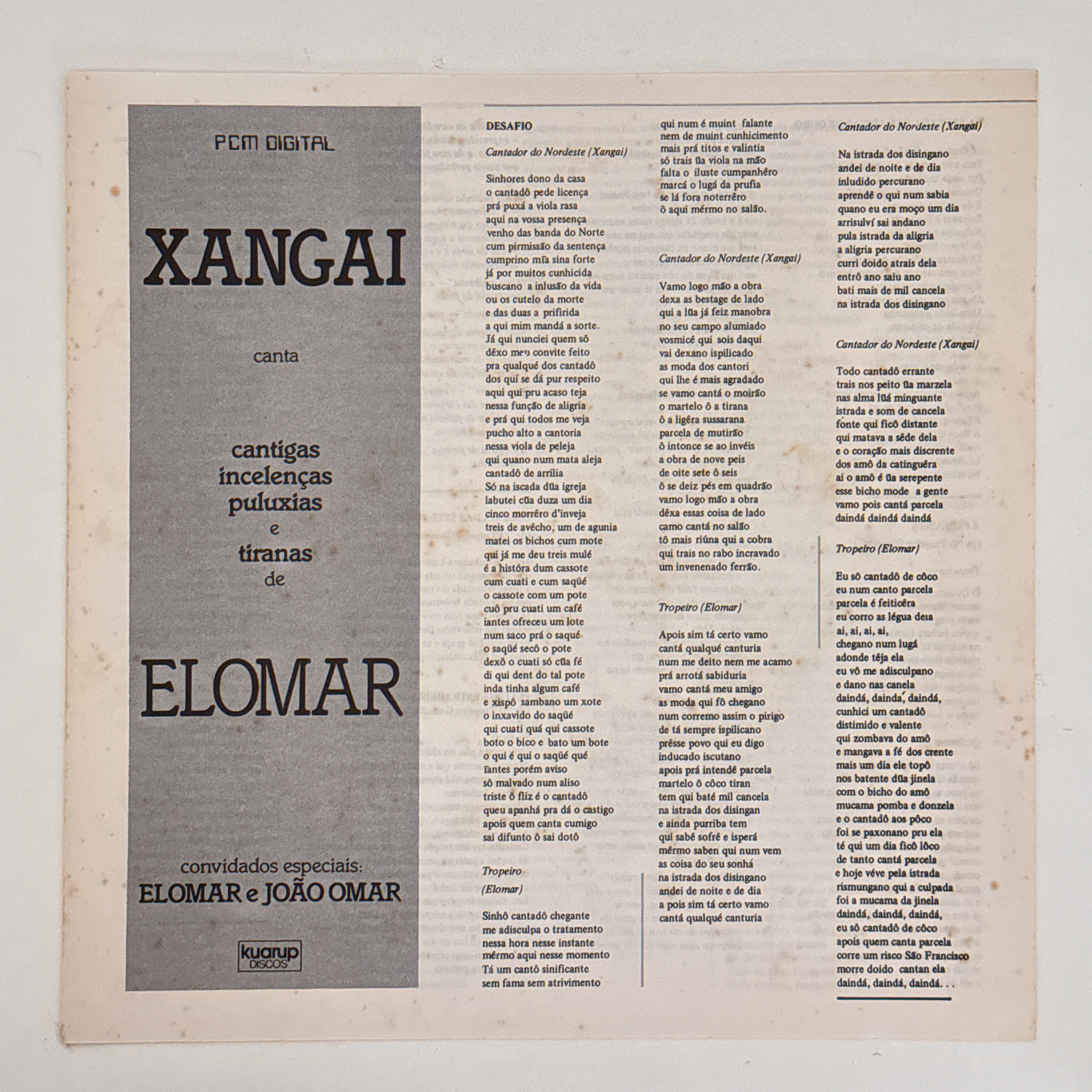 Xangai Canta Cantigas, Incelenças, Puluxias E Tiranas De Elomar - Imagem 3